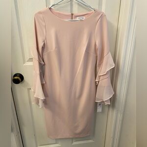 Calvin Klein Women's Soft Pink Long Sleeve Dress